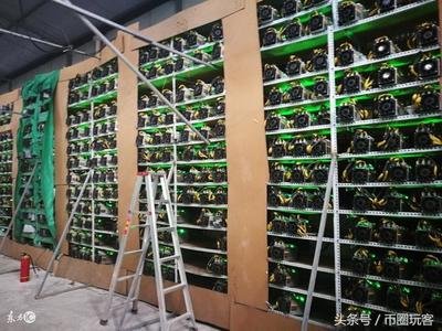 Eco-friendly mining farm with solar panels and energy-efficient machines